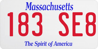 MA license plate 183SE8