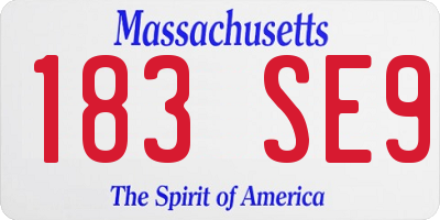 MA license plate 183SE9