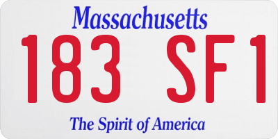 MA license plate 183SF1