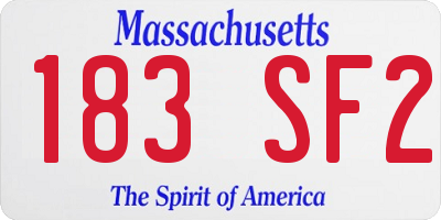 MA license plate 183SF2