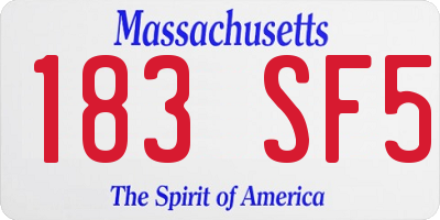 MA license plate 183SF5