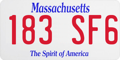 MA license plate 183SF6