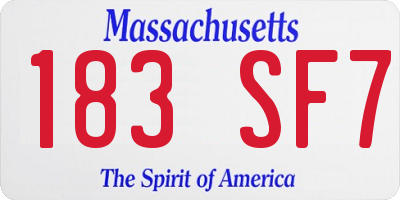 MA license plate 183SF7
