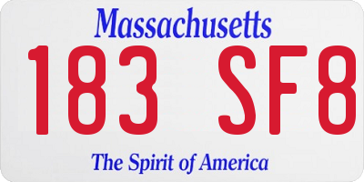 MA license plate 183SF8