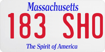 MA license plate 183SH0