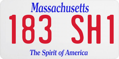 MA license plate 183SH1