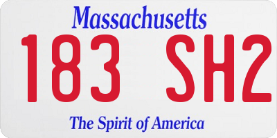 MA license plate 183SH2