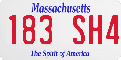 MA license plate 183SH4