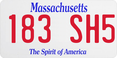 MA license plate 183SH5