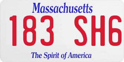 MA license plate 183SH6