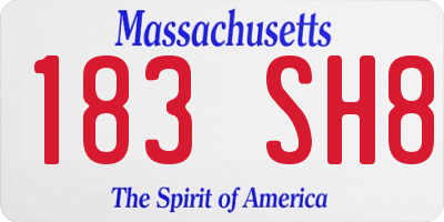 MA license plate 183SH8