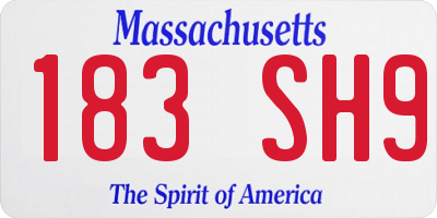 MA license plate 183SH9