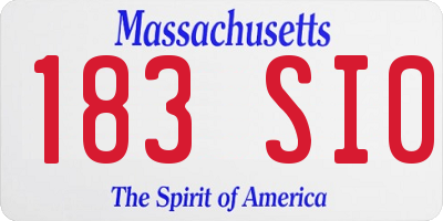 MA license plate 183SI0