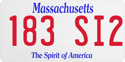 MA license plate 183SI2