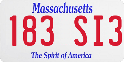 MA license plate 183SI3