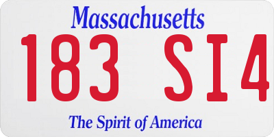 MA license plate 183SI4