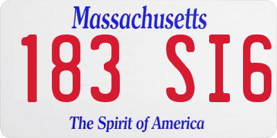 MA license plate 183SI6