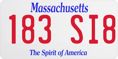 MA license plate 183SI8