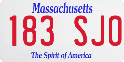 MA license plate 183SJ0