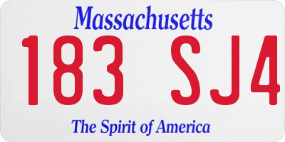 MA license plate 183SJ4
