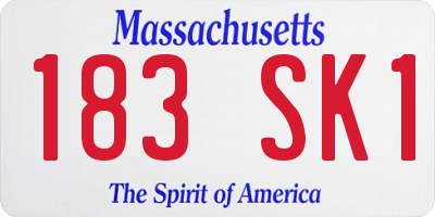 MA license plate 183SK1
