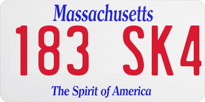 MA license plate 183SK4