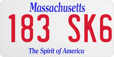 MA license plate 183SK6