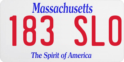 MA license plate 183SL0