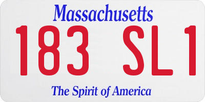 MA license plate 183SL1