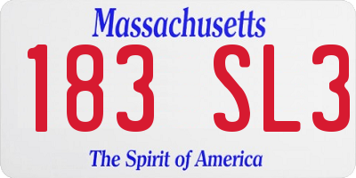MA license plate 183SL3