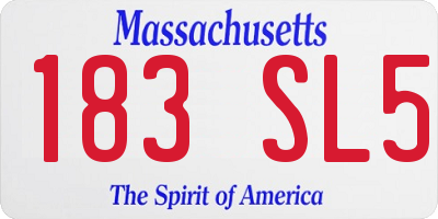 MA license plate 183SL5