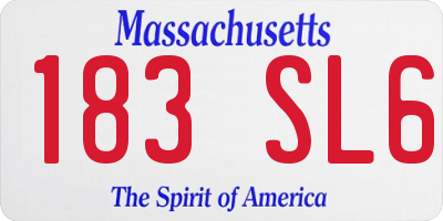 MA license plate 183SL6