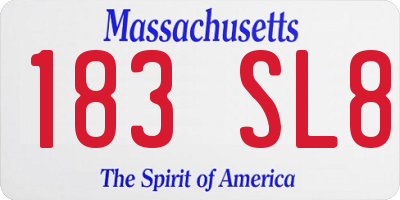 MA license plate 183SL8