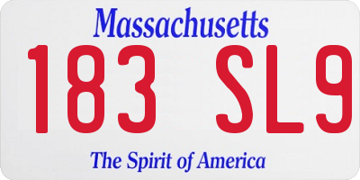 MA license plate 183SL9