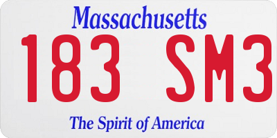 MA license plate 183SM3