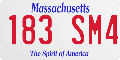 MA license plate 183SM4