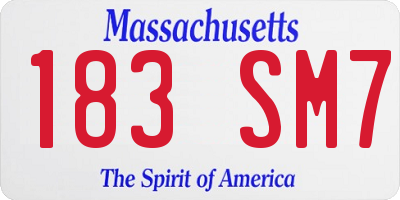 MA license plate 183SM7