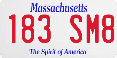 MA license plate 183SM8