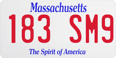 MA license plate 183SM9