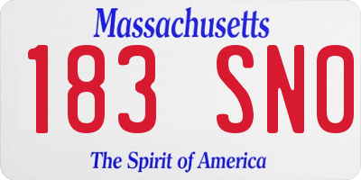 MA license plate 183SN0