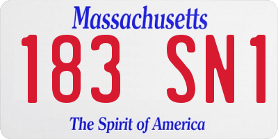 MA license plate 183SN1