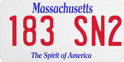MA license plate 183SN2
