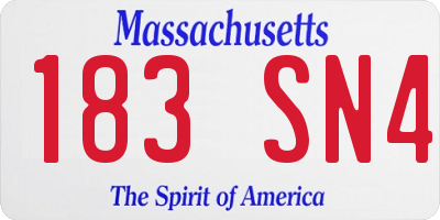 MA license plate 183SN4