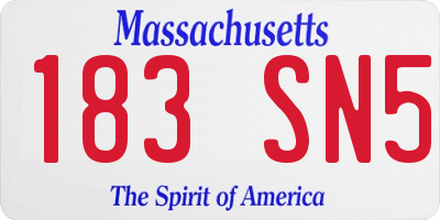 MA license plate 183SN5