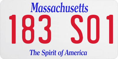 MA license plate 183SO1