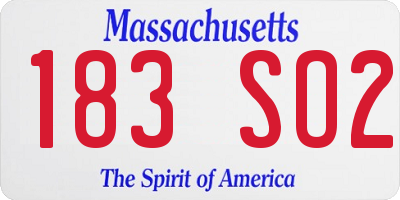 MA license plate 183SO2