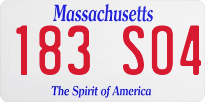 MA license plate 183SO4