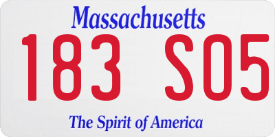 MA license plate 183SO5