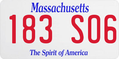 MA license plate 183SO6