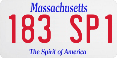MA license plate 183SP1